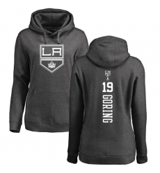NHL Women's Adidas Los Angeles Kings #19 Butch Goring Charcoal One Color Backer Pullover Hoodie