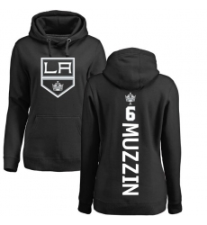 NHL Women's Adidas Los Angeles Kings #6 Jake Muzzin Black Backer Pullover Hoodie