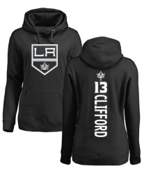 NHL Women's Adidas Los Angeles Kings #13 Kyle Clifford Black Backer Pullover Hoodie