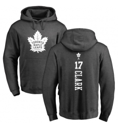 NHL Adidas Toronto Maple Leafs #17 Wendel Clark Charcoal One Color Backer Pullover Hoodie