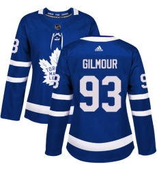Women's Adidas Toronto Maple Leafs #93 Doug Gilmour Authentic Royal Blue Home NHL Jersey