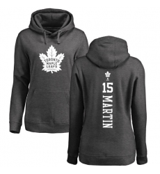 NHL Women's Adidas Toronto Maple Leafs #15 Matt Martin Charcoal One Color Backer Pullover Hoodie