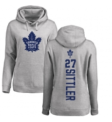 NHL Women's Adidas Toronto Maple Leafs #27 Darryl Sittler Ash Backer Pullover Hoodie