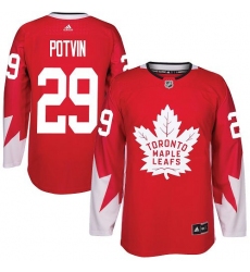 Youth Adidas Toronto Maple Leafs #29 Felix Potvin Authentic Red Alternate NHL Jersey