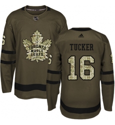 Youth Adidas Toronto Maple Leafs #16 Darcy Tucker Authentic Green Salute to Service NHL Jersey