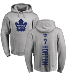 NHL Adidas Toronto Maple Leafs #7 Tim Horton Ash Backer Pullover Hoodie