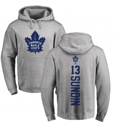 NHL Adidas Toronto Maple Leafs #13 Mats Sundin Ash Backer Pullover Hoodie