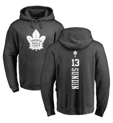 NHL Adidas Toronto Maple Leafs #13 Mats Sundin Charcoal One Color Backer Pullover Hoodie