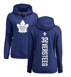 NHL Women's Adidas Toronto Maple Leafs #32 Kris Versteeg Royal Blue Backer Pullover Hoodie