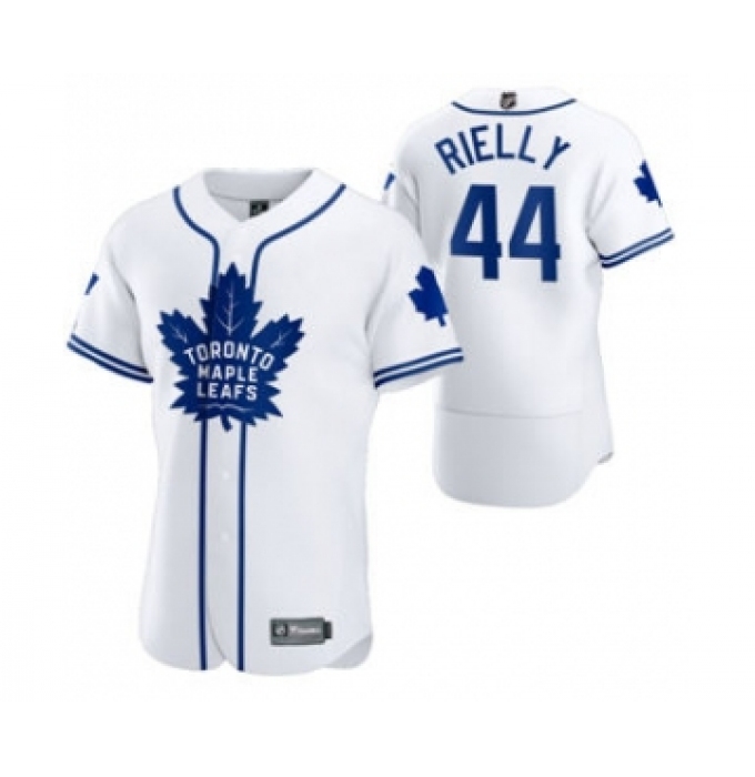Men's Toronto Maple Leafs #44 Morgan Rielly 2020 Hockey x Baseball Crossover Edition Jersey White