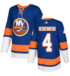 Men's Adidas New York Islanders #4 Dennis Seidenberg Premier Royal Blue Home NHL Jersey