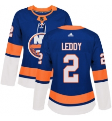 Women's Adidas New York Islanders #2 Nick Leddy Premier Royal Blue Home NHL Jersey