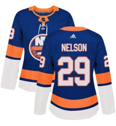 Women's Adidas New York Islanders #29 Brock Nelson Authentic Royal Blue Home NHL Jersey