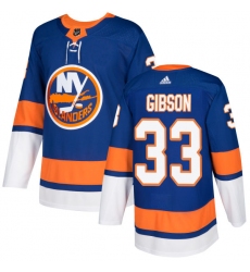 Youth Adidas New York Islanders #33 Christopher Gibson Authentic Royal Blue Home NHL Jersey