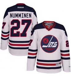 Men's Reebok Winnipeg Jets #27 Teppo Numminen Authentic White 2016 Heritage Classic NHL Jersey