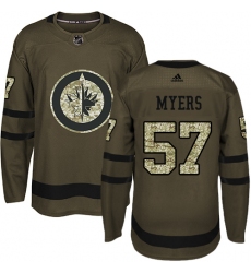 Youth Adidas Winnipeg Jets #57 Tyler Myers Premier Green Salute to Service NHL Jersey