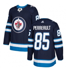 Men's Adidas Winnipeg Jets #85 Mathieu Perreault Authentic Navy Blue Home NHL Jersey