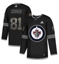 Men's Adidas Winnipeg Jets #81 Kyle Connor Black Authentic Classic Stitched NHL Jersey