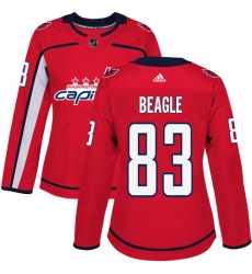 Women's Adidas Washington Capitals #83 Jay Beagle Premier Red Home NHL Jersey