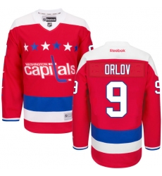Women's Reebok Washington Capitals #9 Dmitry Orlov Authentic Red Third NHL Jersey
