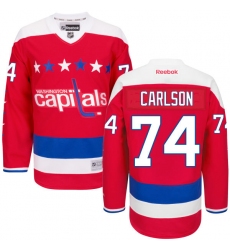 Youth Reebok Washington Capitals #74 John Carlson Authentic Red Third NHL Jersey