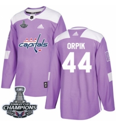 Youth Adidas Washington Capitals #44 Brooks Orpik Authentic Purple Fights Cancer Practice 2018 Stanley Cup Final Champions NHL Jersey