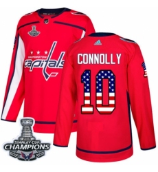 Youth Adidas Washington Capitals #10 Brett Connolly Authentic Red USA Flag Fashion 2018 Stanley Cup Final Champions NHL Jersey