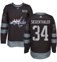 Men's Adidas Washington Capitals #34 Jonas Siegenthaler Premier Black 1917-2017 100th Anniversary NHL Jersey