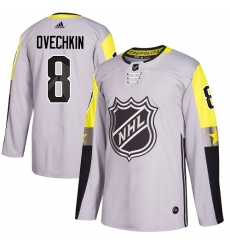 Youth Adidas Washington Capitals #8 Alex Ovechkin Authentic Gray 2018 All-Star Metro Division NHL Jersey