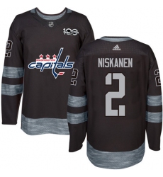Men's Adidas Washington Capitals #2 Matt Niskanen Authentic Black 1917-2017 100th Anniversary NHL Jersey