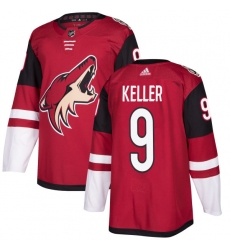 Men's Adidas Arizona Coyotes #9 Clayton Keller Premier Burgundy Red Home NHL Jersey