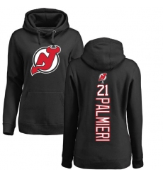 NHL Women's Adidas New Jersey Devils #21 Kyle Palmieri Black Backer Pullover Hoodie
