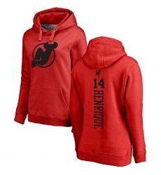 NHL Women's Adidas New Jersey Devils #14 Adam Henrique Red One Color Backer Pullover Hoodie