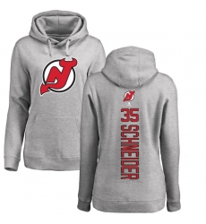 NHL Women's Adidas New Jersey Devils #35 Cory Schneider Ash Backer Pullover Hoodie
