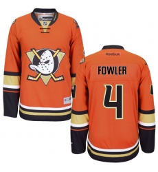 Men's Reebok Anaheim Ducks #4 Cam Fowler Authentic Orange Third NHL Jersey