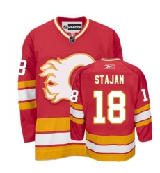 Men's Reebok Calgary Flames #18 Matt Stajan Authentic Red Third NHL Jersey