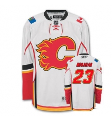 Men's Reebok Calgary Flames #23 Sean Monahan Authentic White Away NHL Jersey