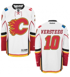 Women's Reebok Calgary Flames #10 Kris Versteeg Authentic White Away NHL Jersey