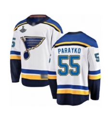 Men's St. Louis Blues #55 Colton Parayko Fanatics Branded White Away Breakaway 2019 Stanley Cup Champions Hockey Jersey