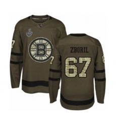 Youth Boston Bruins #67 Jakub Zboril Authentic Green Salute to Service 2019 Stanley Cup Final Bound Hockey Jersey