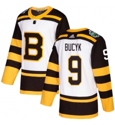 Men's Adidas Boston Bruins #9 Johnny Bucyk Authentic White 2019 Winter Classic NHL Jersey