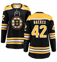 Women's Boston Bruins #42 David Backes Authentic Black Home Fanatics Branded Breakaway NHL Jersey