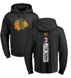 NHL Adidas Chicago Blackhawks #3 Keith Magnuson Black Backer Pullover Hoodie