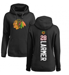 NHL Women's Adidas Chicago Blackhawks #28 Steve Larmer Black Backer Pullover Hoodie