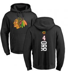 NHL Adidas Chicago Blackhawks #4 Bobby Orr Black Backer Pullover Hoodie