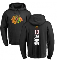 NHL Adidas Chicago Blackhawks #13 CM Punk Black Backer Pullover Hoodie