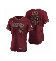 Men's Arizona Diamondbacks #22 Jake Lamb Nike Crimson Authentic 2020 Alternate Jersey