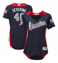 Women's Majestic New York Yankees #40 Luis Severino Game Navy Blue American League 2018 MLB All-Star MLB Jersey