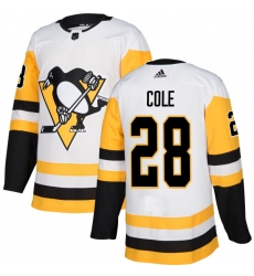 Women's Adidas Pittsburgh Penguins #28 Ian Cole Authentic White Away NHL Jersey