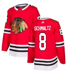 Men's Adidas Chicago Blackhawks #8 Nick Schmaltz Premier Red Home NHL Jersey